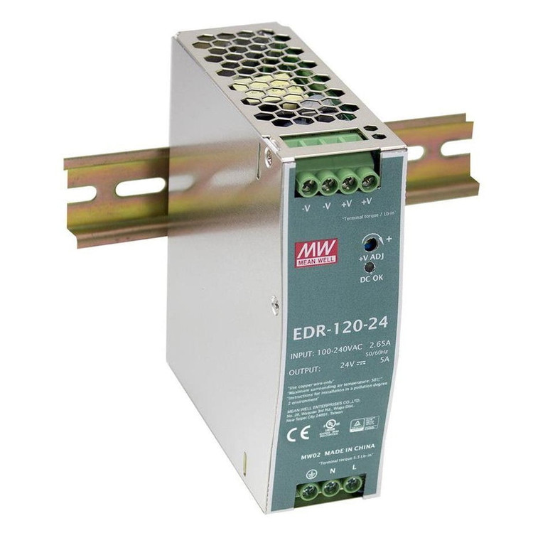 منبع تغدیه یا پاور سوییچینگ مینول MW مدل EDR-120-24