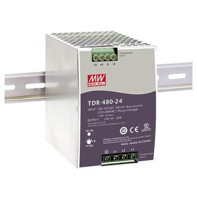 منبع تغدیه یا پاور سوییچینگ سه فاز مینول MW مدل TDR-480-24